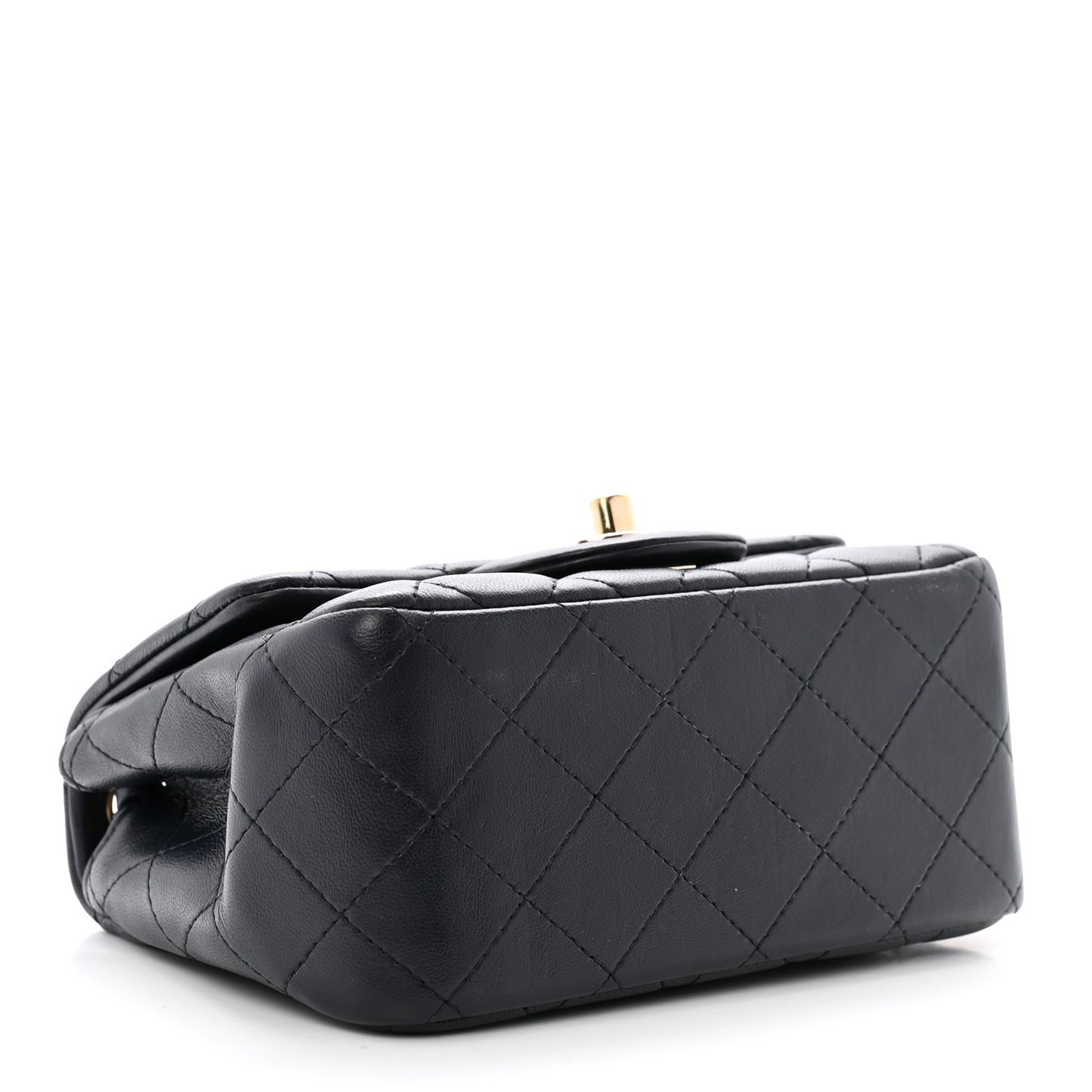 Lambskin Quilted Mini Square Flap Navy