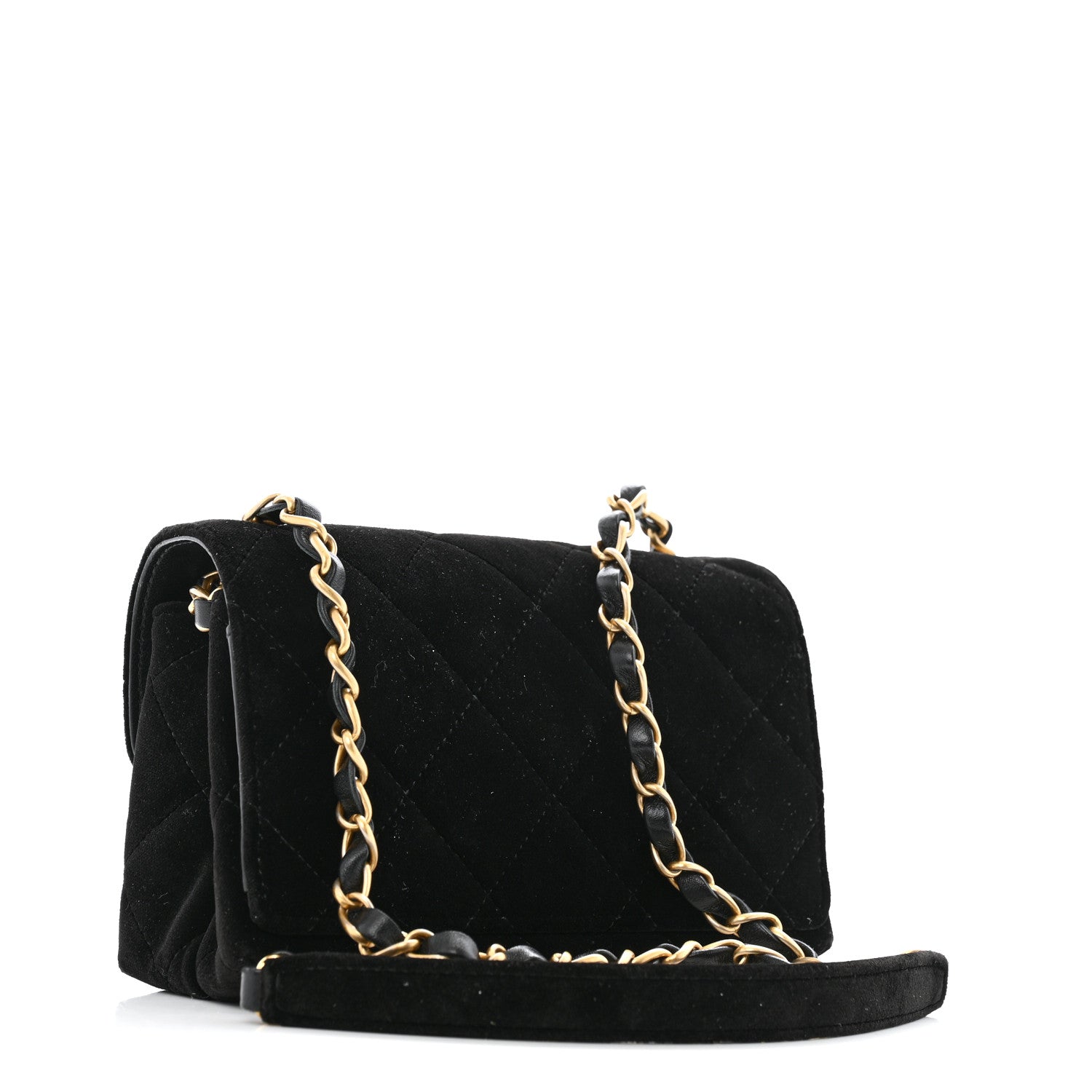 Chanel Velvet Strass Diamond Lock Flap Black 3 of 11