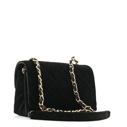 Chanel Velvet Strass Diamond Lock Flap Black 3 of 11