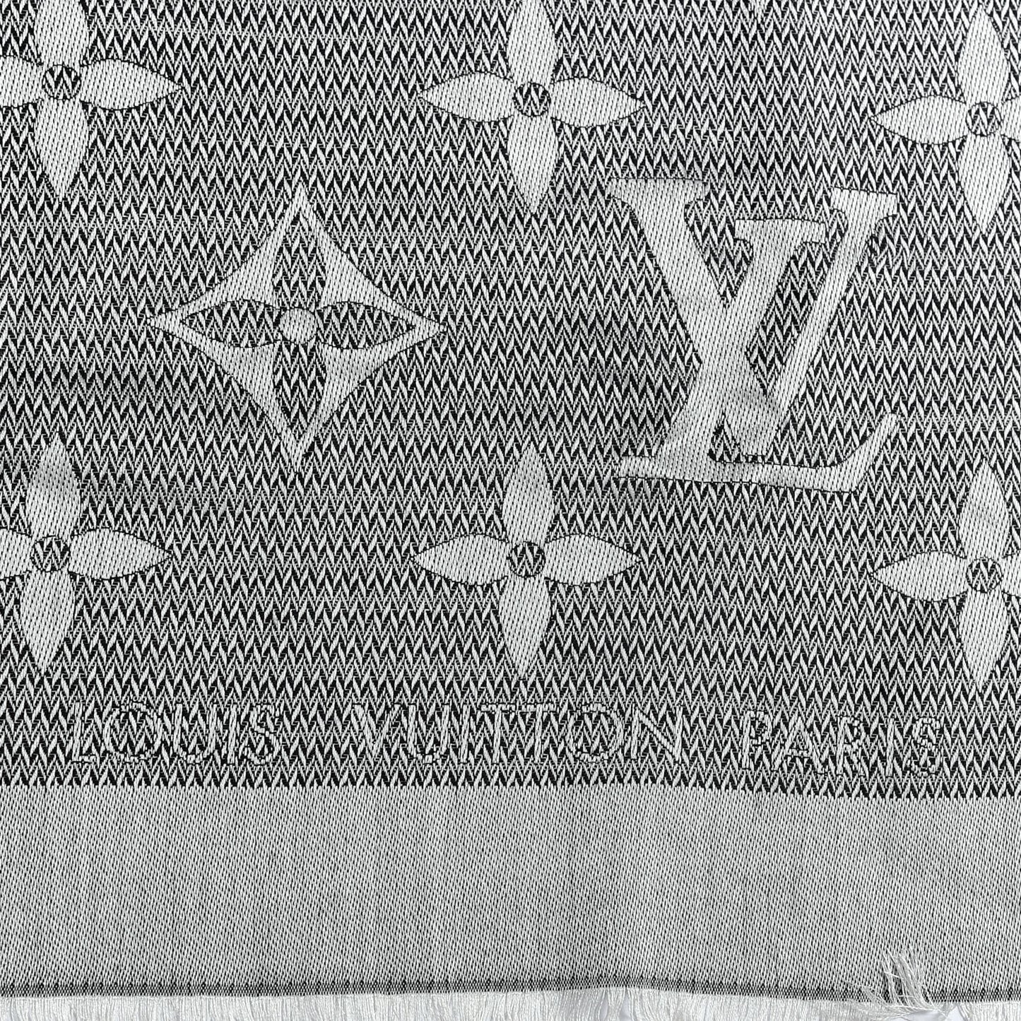 Silk Wool Beyond Monogram Shawl Silver