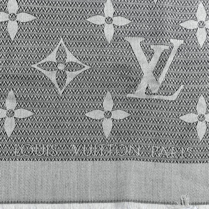 Louis Vuitton Silk Wool Beyond Monogram Shawl Silver 3 of 4