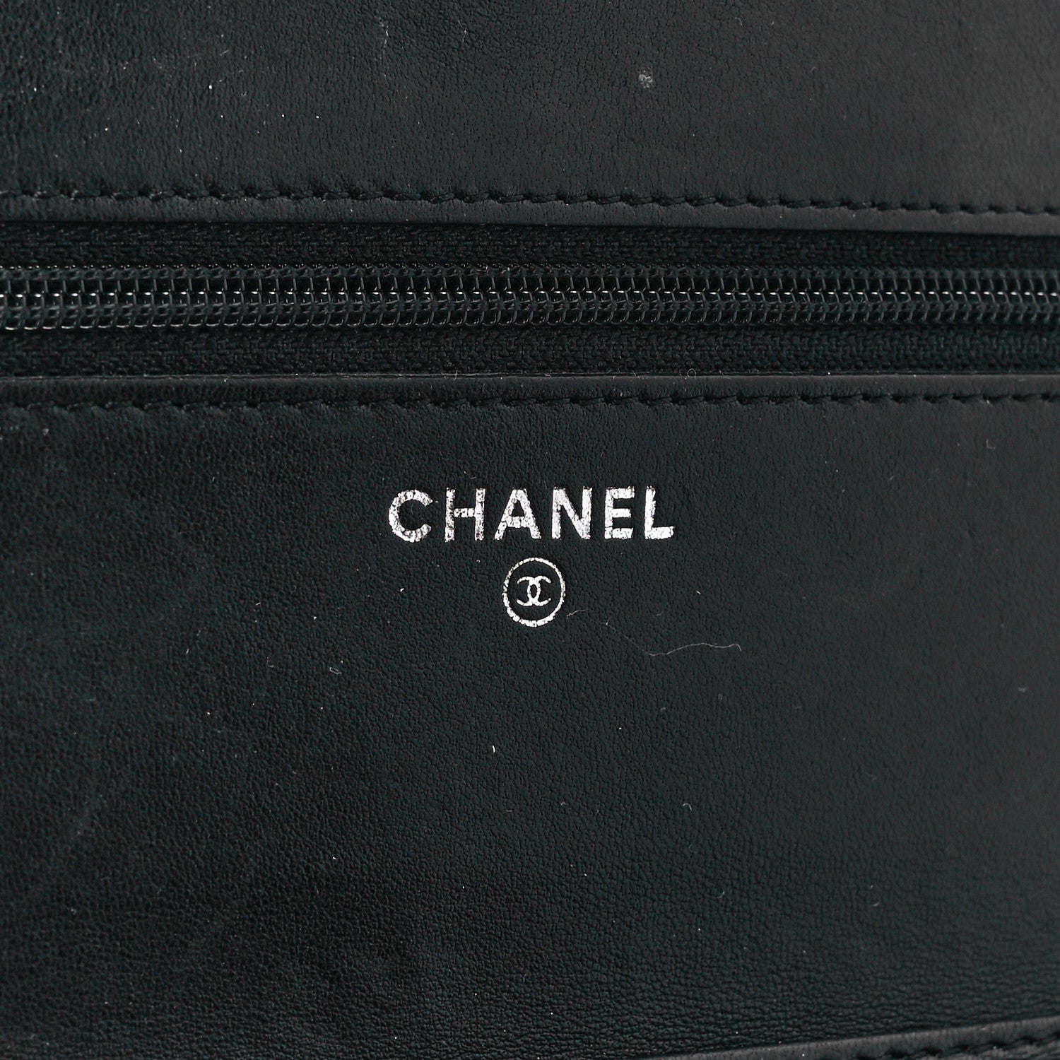 Chanel Lambskin Camellia Embossed Wallet on Chain WOC Black 5 of 10