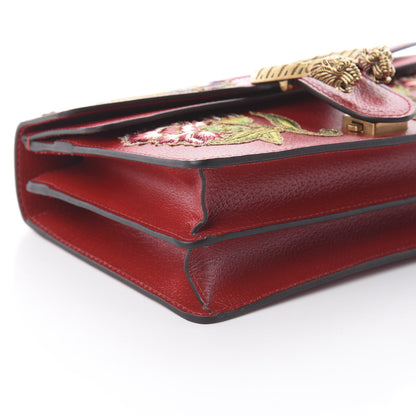 Gucci Calfskin Web Floral Embroidered Small Dionysus Shoulder Bag Hibiscus Red 5 of 7