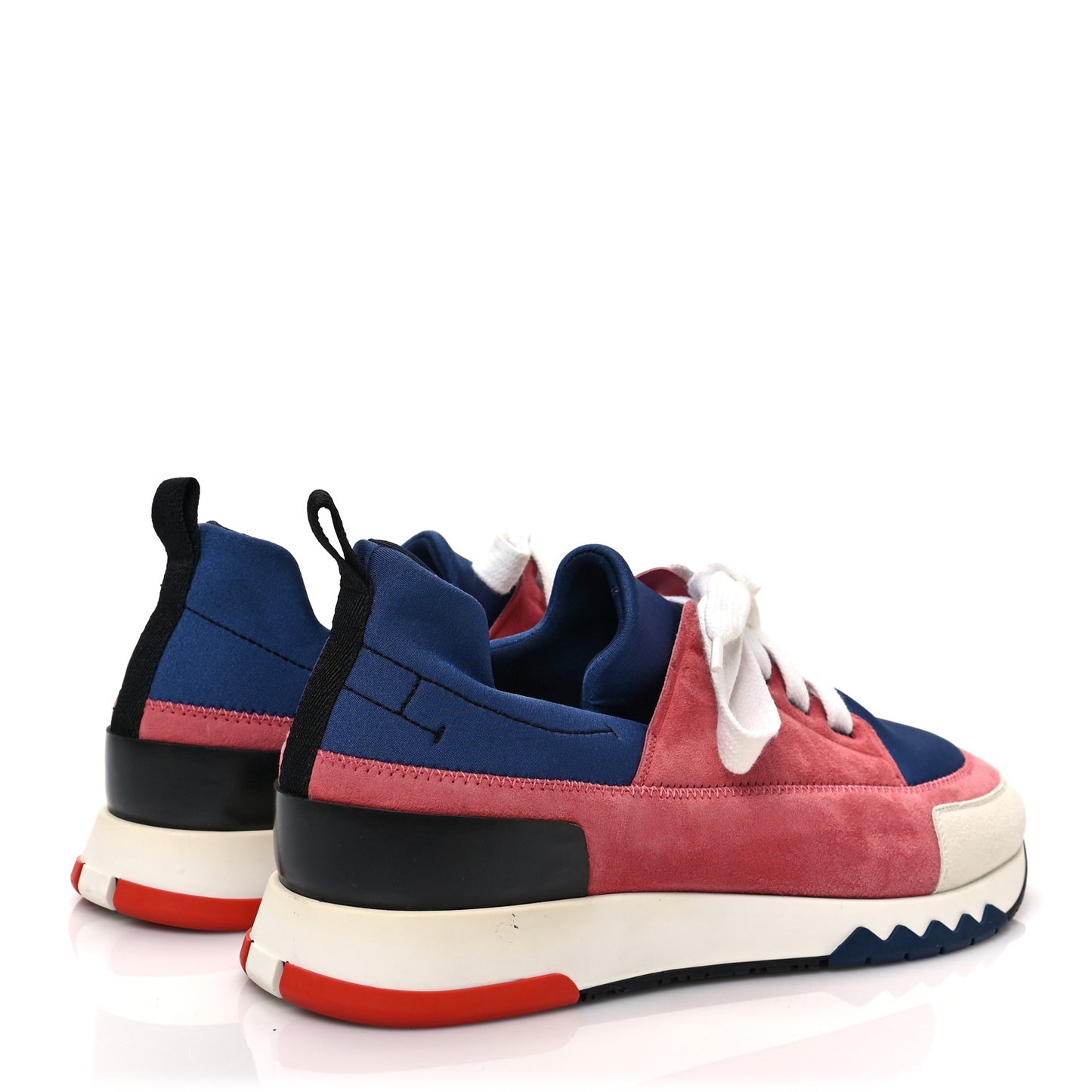 Technical Canvas Suede Goatskin Womens Stadium Sneakers 38.5 Multicolor