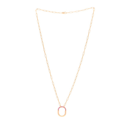 Tiffany 18K Rose Gold Pink Sapphire Small Lock Pendant Necklace 2 of 5
