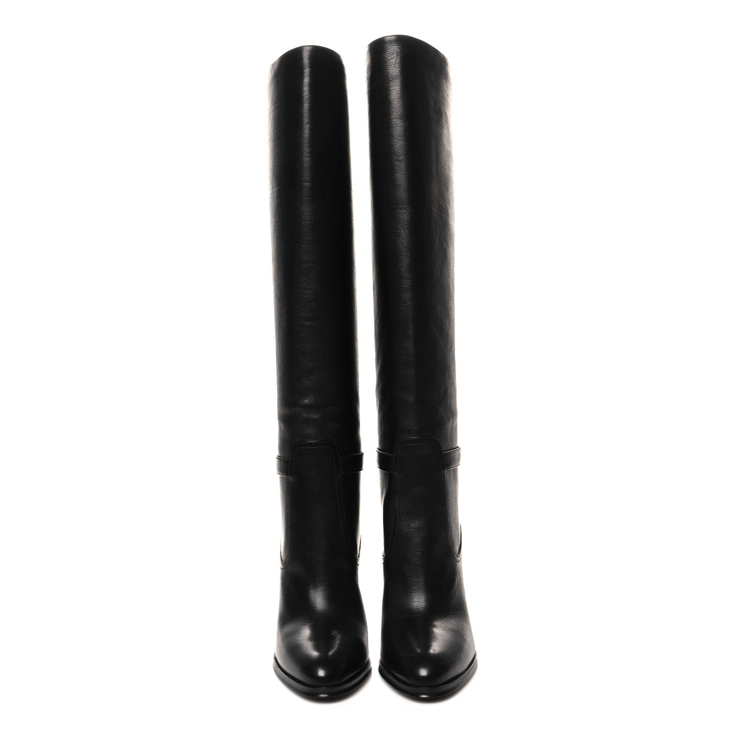 Saint Laurent Grained Calfskin Diane 100 Boots 37 Black 2 of 8