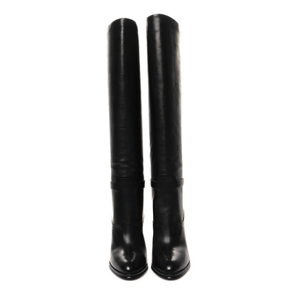 Saint Laurent Grained Calfskin Diane 100 Boots 37 Black 2 of 8