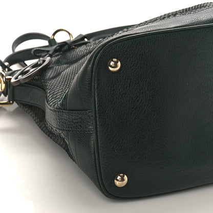 Gucci Snakeskin GG Charm Convertible Dome Satchel Green 8 of 10