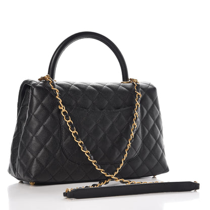 Chanel Caviar Quilted Small Coco Handle Flap Black 3 of 8