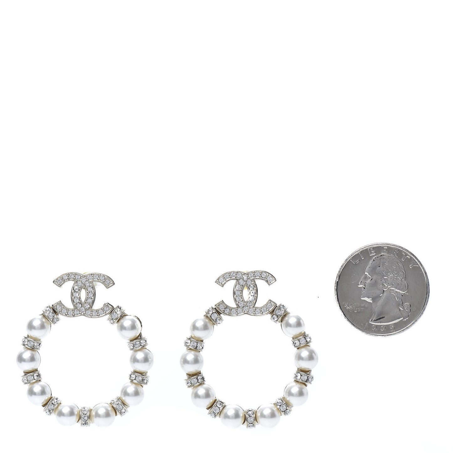 Pearl Crystal Nefertiti CC Drop Earrings Gold