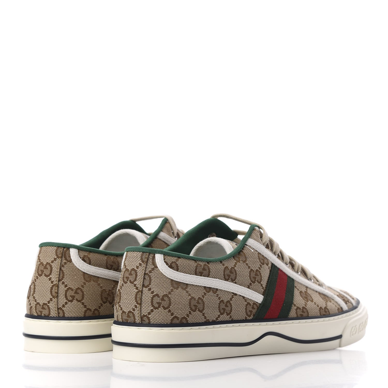 Gucci GG Monogram Web Mens 1977 Tennis Sneakers 9.5 Beige Ebony Mystic White 4 of 9