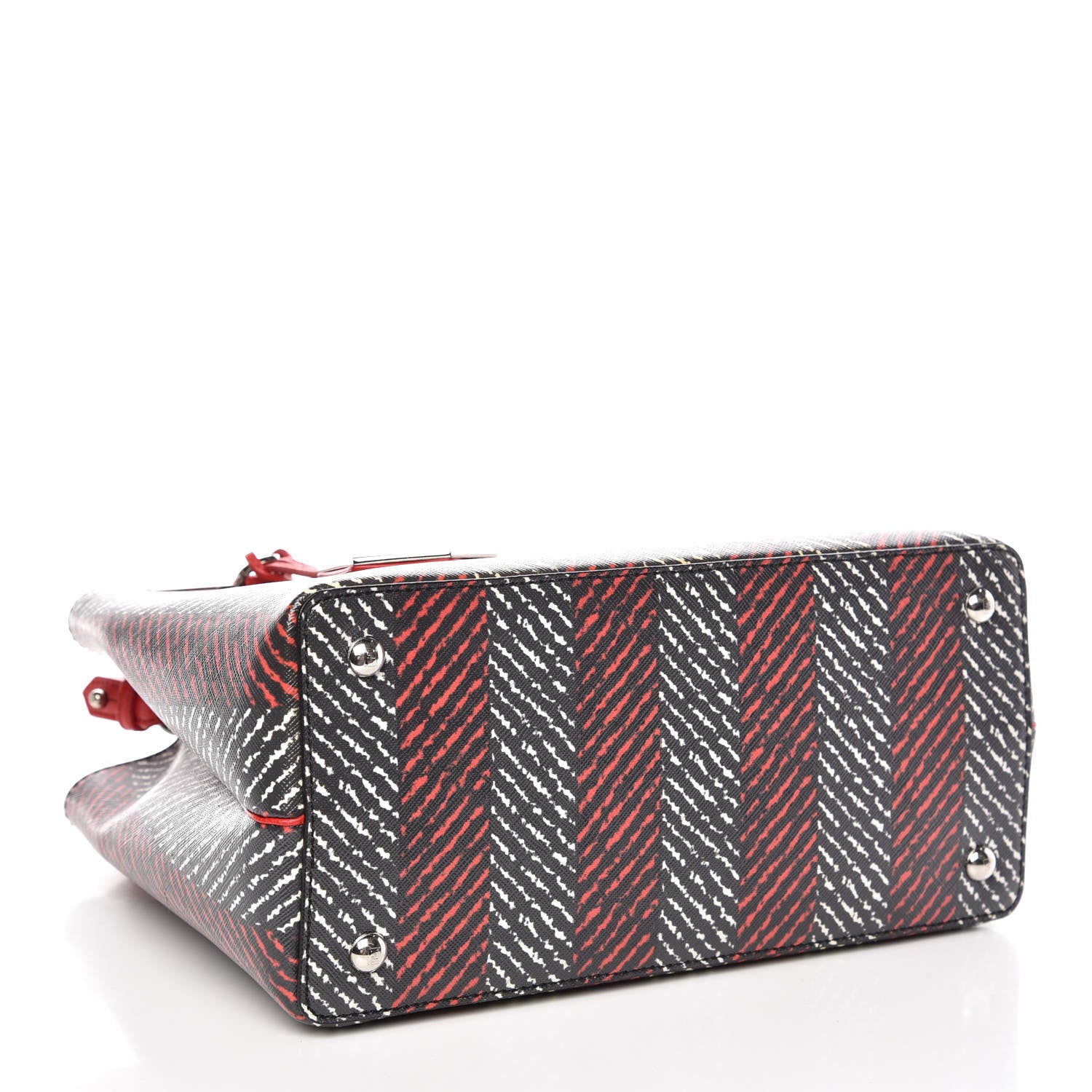 Fendi Vitello Elite Petite 2Jours Tote Papavero Rosso 5 of 9