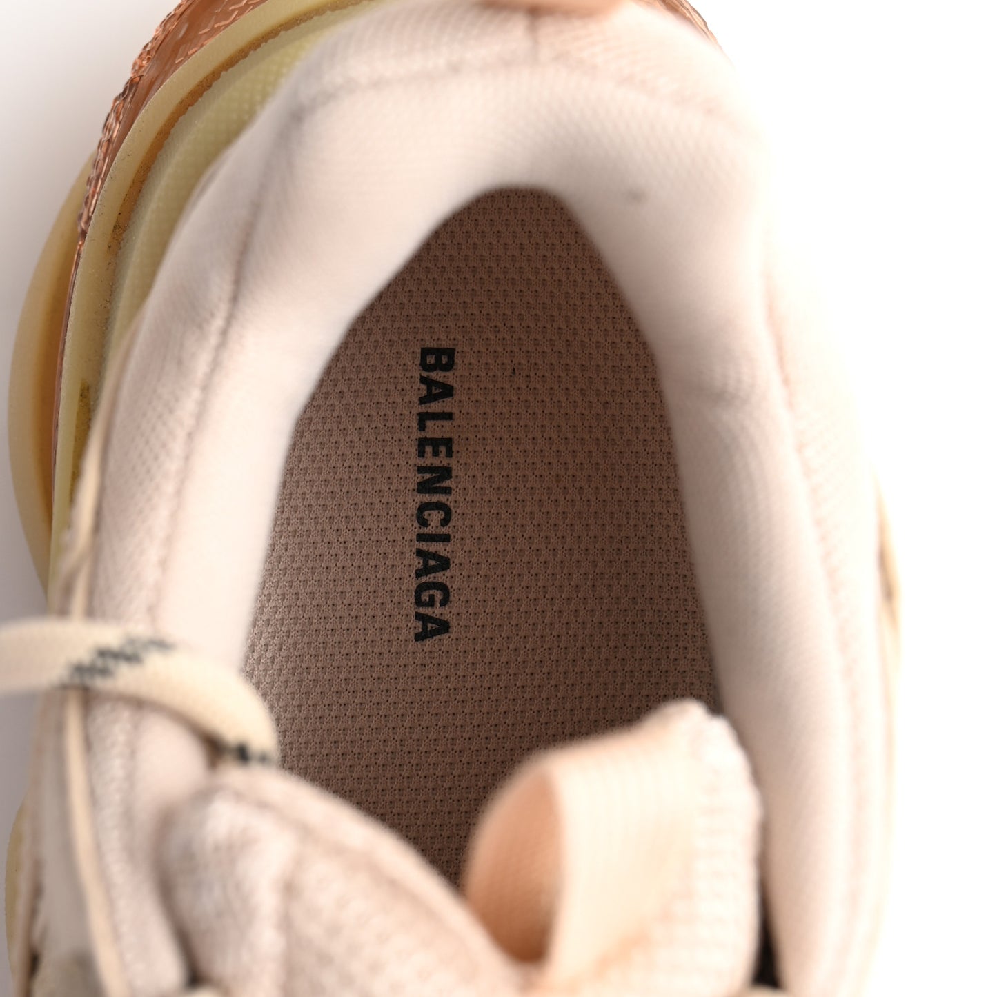 Fabric Mesh Clear Sole Womens Triple S Sneakers 39 Nude