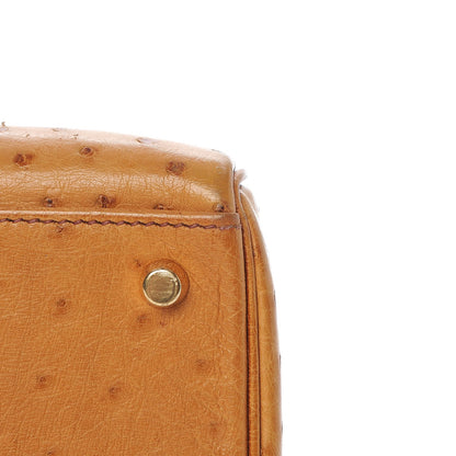 Hermes Ostrich Kelly Retourne 32 Gold 19 of 33