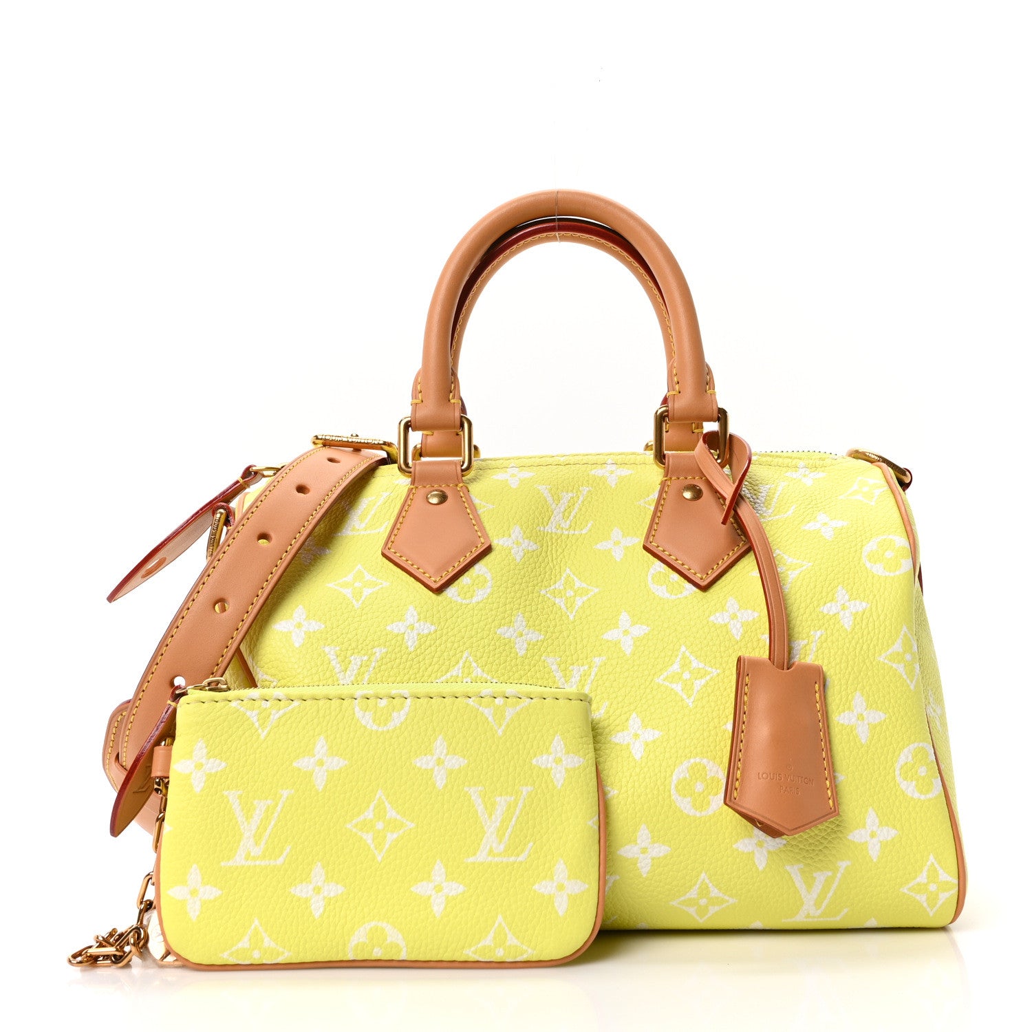 Louis Vuitton Calfskin Monogram Speedy P9 Bandouliere 25 Lemonade Yellow 4 of 21