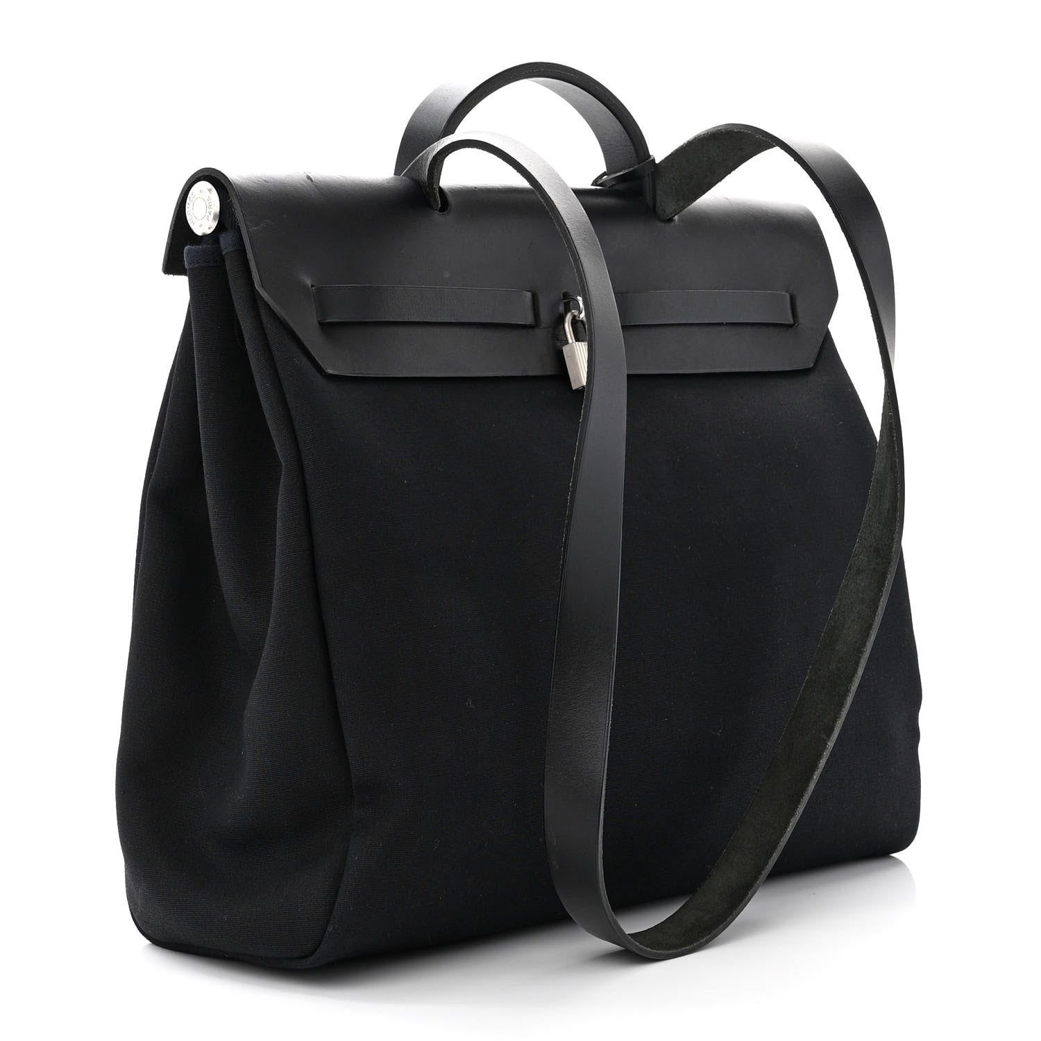 Hermes Toile Vache Calfskin Herbag 39 MM Black 3 of 15