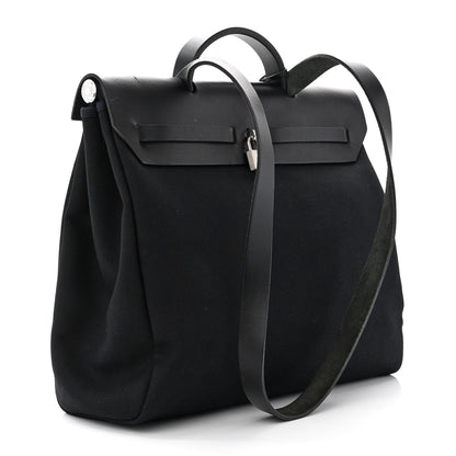 Hermes Toile Vache Calfskin Herbag 39 MM Black 3 of 15