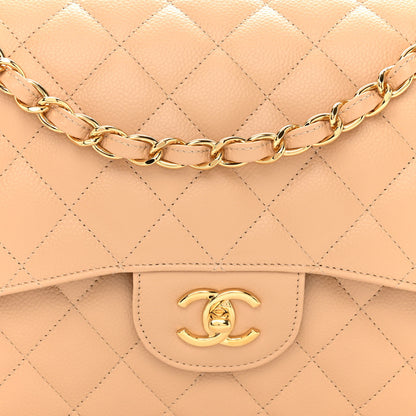 Chanel Caviar Quilted Jumbo Double Flap Beige Clair 8 of 10