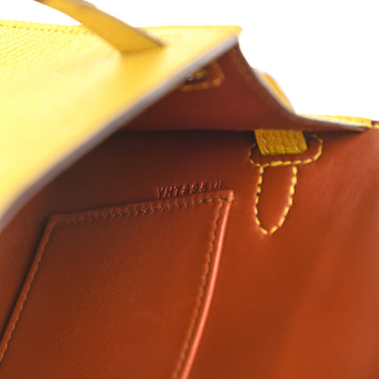 Hermes Chevre Mysore Verso Mini Kelly Sellier 20 Jaune De Naples Gold 7 of 12