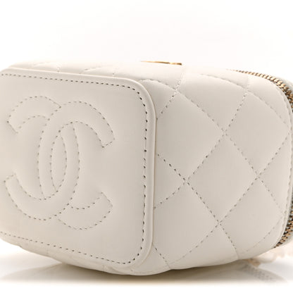 Chanel Lambskin Quilted Pearl Crush Mini Vanity Case With Chain White 11 of 11