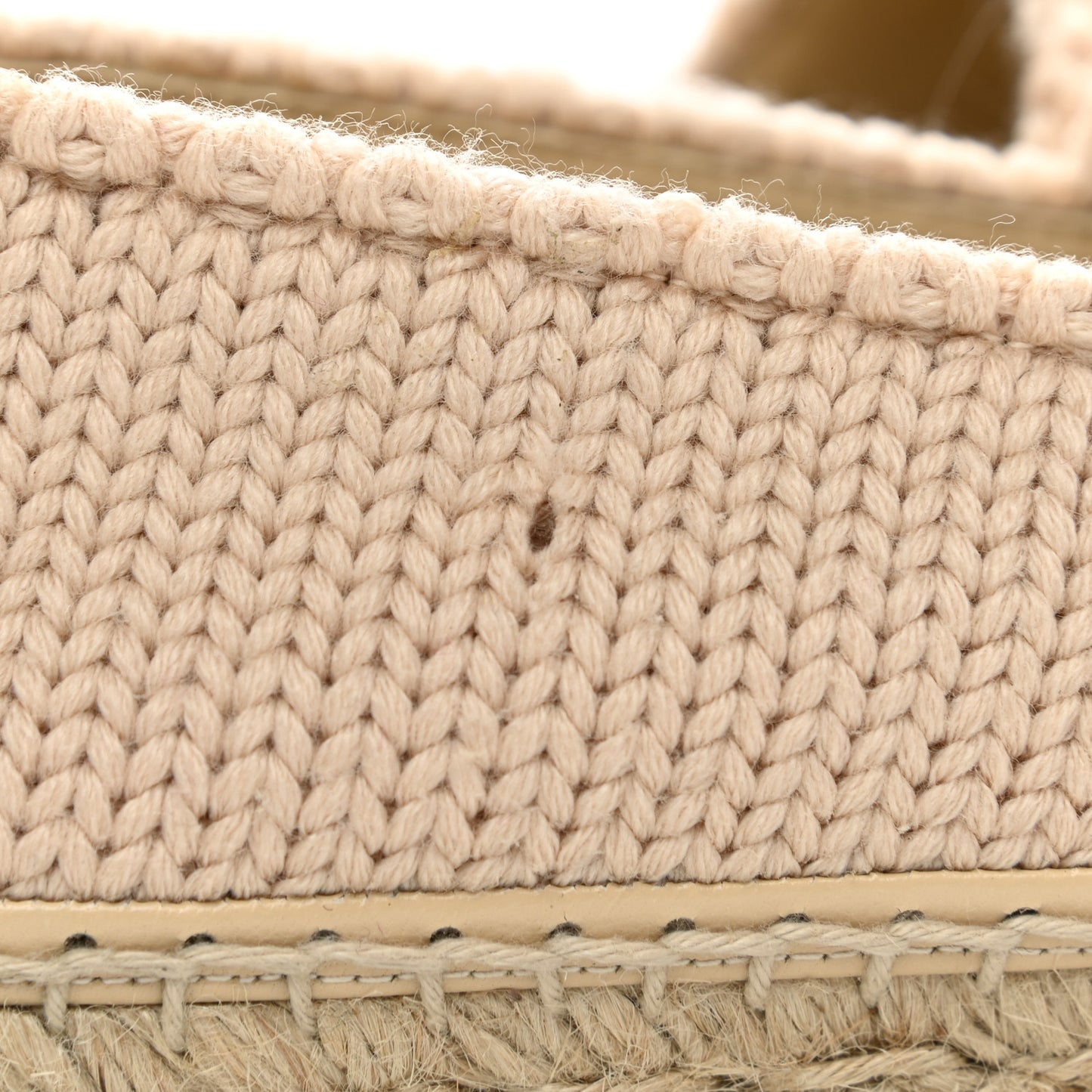 Knitted Wool Lambskin Chain CC Espadrilles 40 Beige Black
