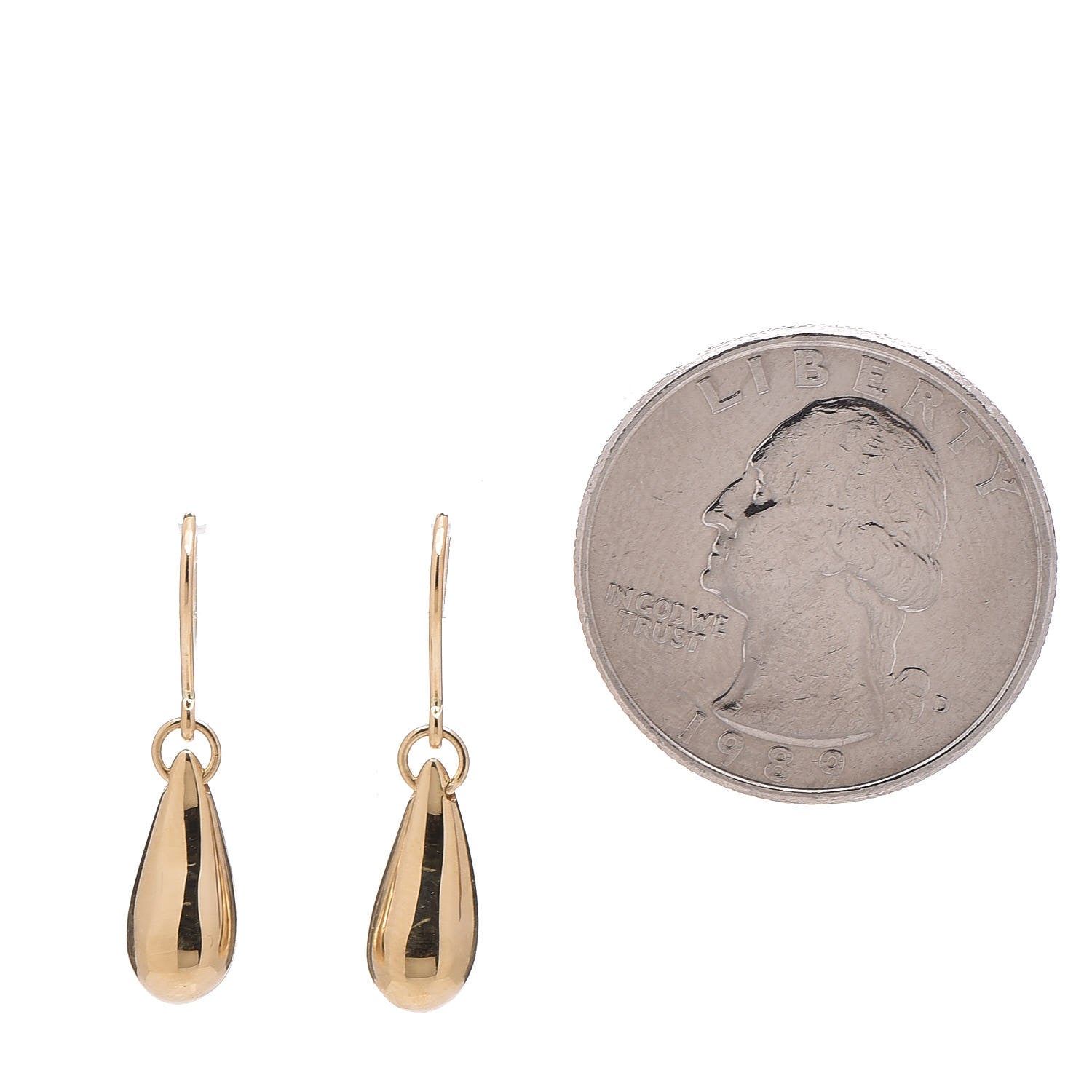 Tiffany 18K Yellow Gold Elsa Peretti Tear Drop Earrings 2 of 4