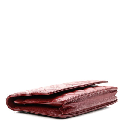 Chanel Caviar Quilted Wallet on Chain WOC Burgundy 4 of 11