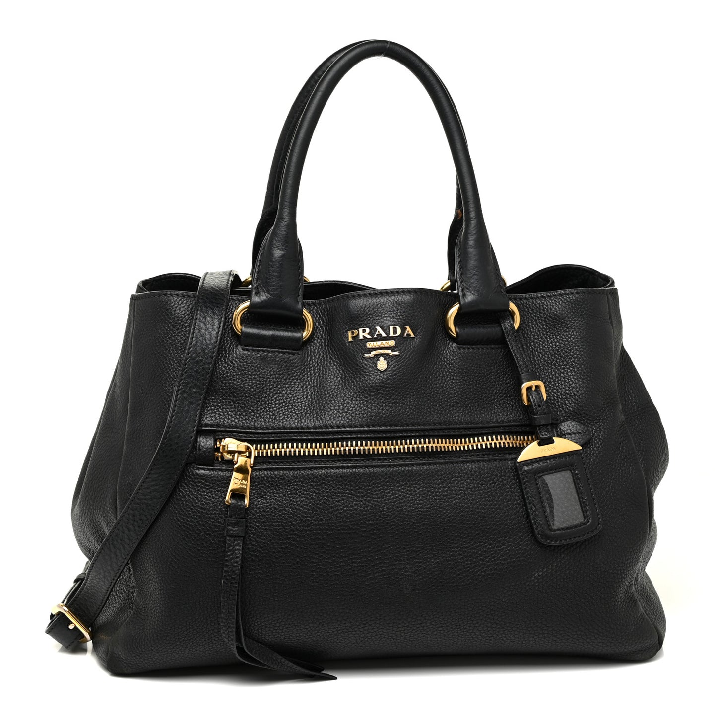 Vitello Daino Shopping Satchel Black