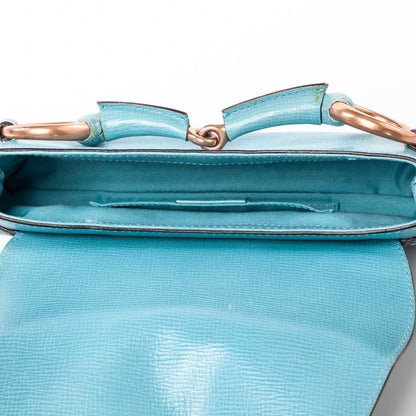 Gucci Leather Horsebit Clutch Bag Turquoise 6 of 10