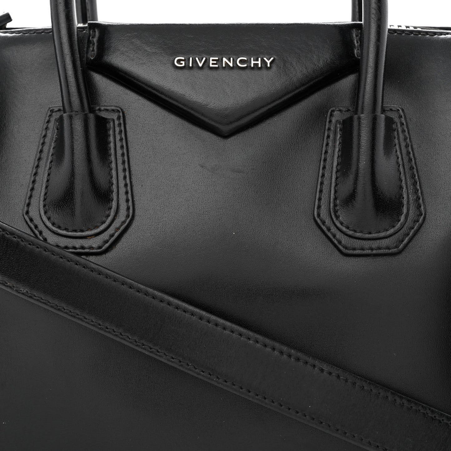 Shiny Lord Calfskin Small Antigona Black