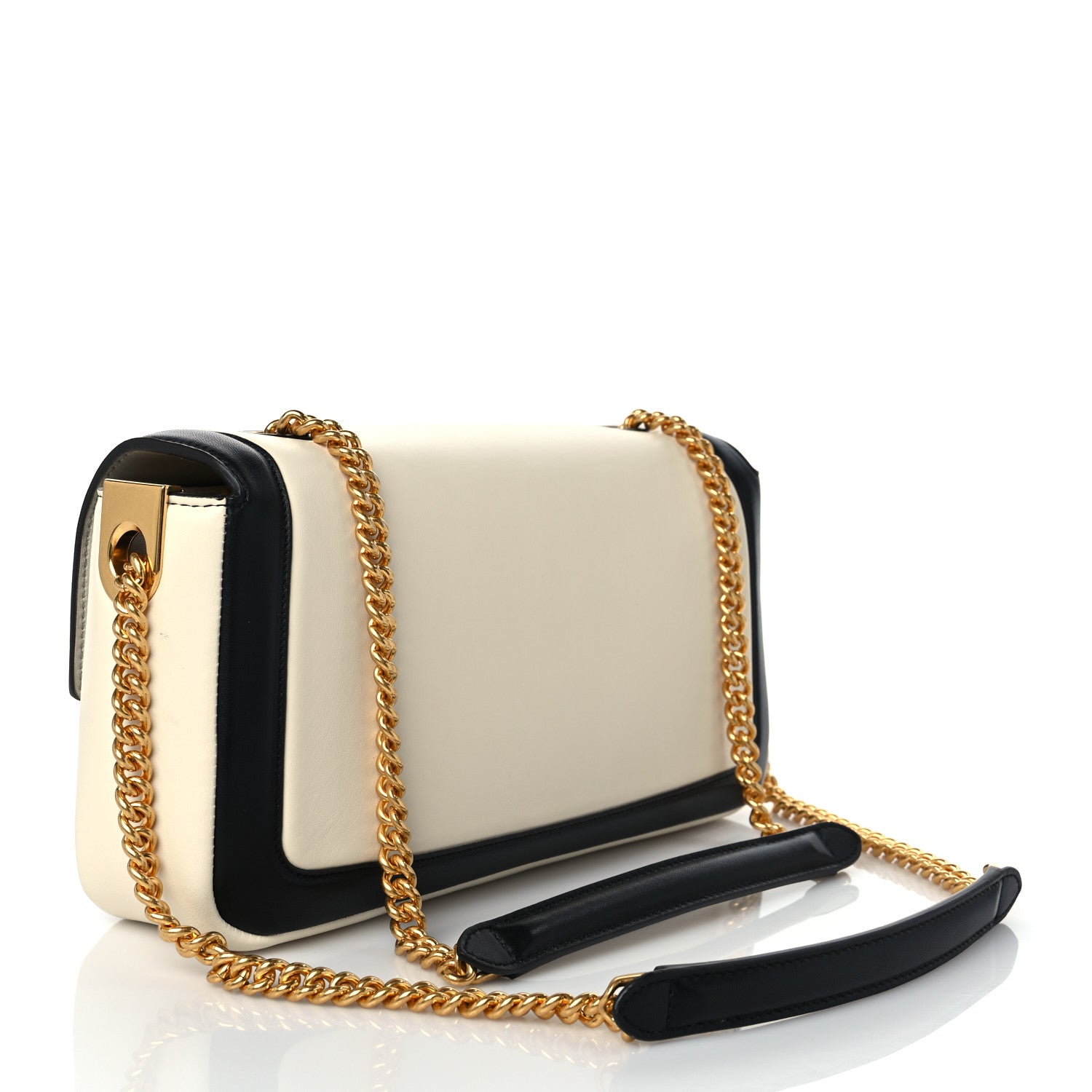 Fendi Nappa Apolo Bi-Color Chain Baguette Uovo Black 3 of 8