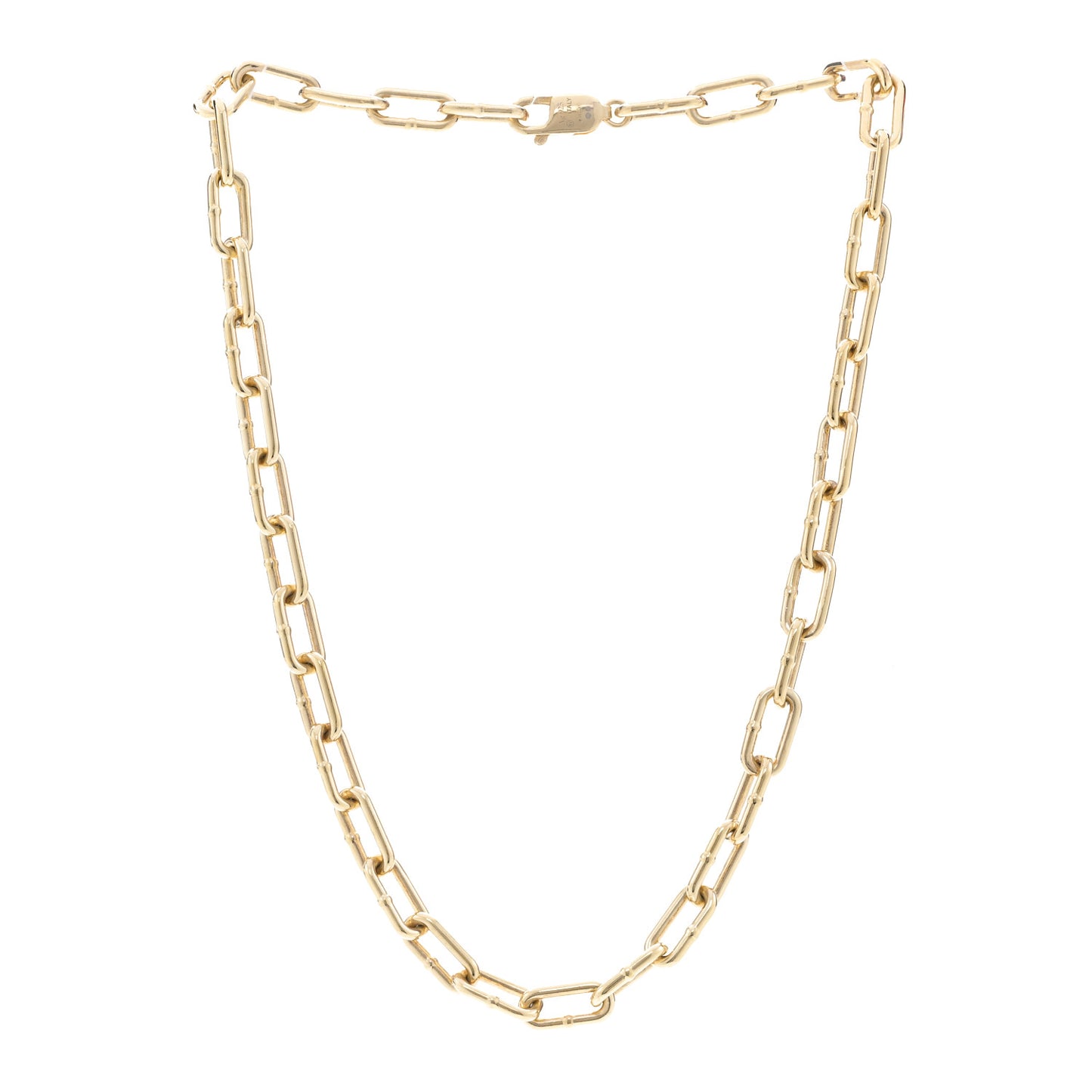 18K Yellow Gold Sterling Silver Link Necklace Gold