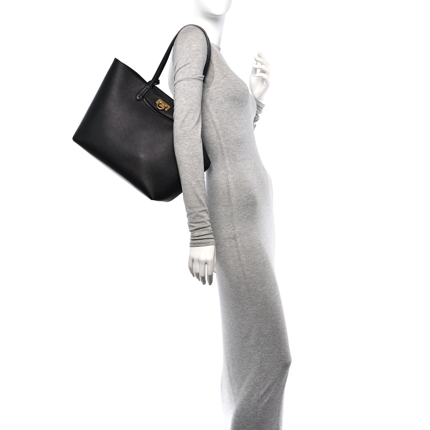 Salvatore Ferragamo Calfskin Travel Tote Black 3 of 12