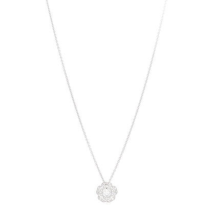 Chanel 18K White Gold Diamond Bouton de Camelia Pendant Necklace 1 of 4