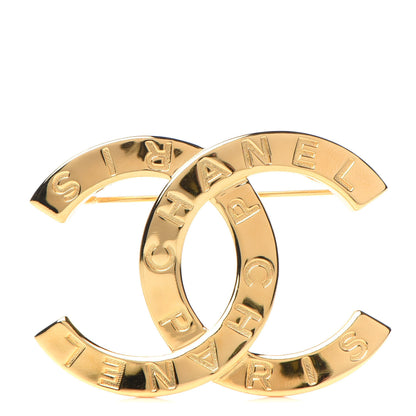 Chanel Metal Paris Button CC Large Brooch Gold 1 of 5