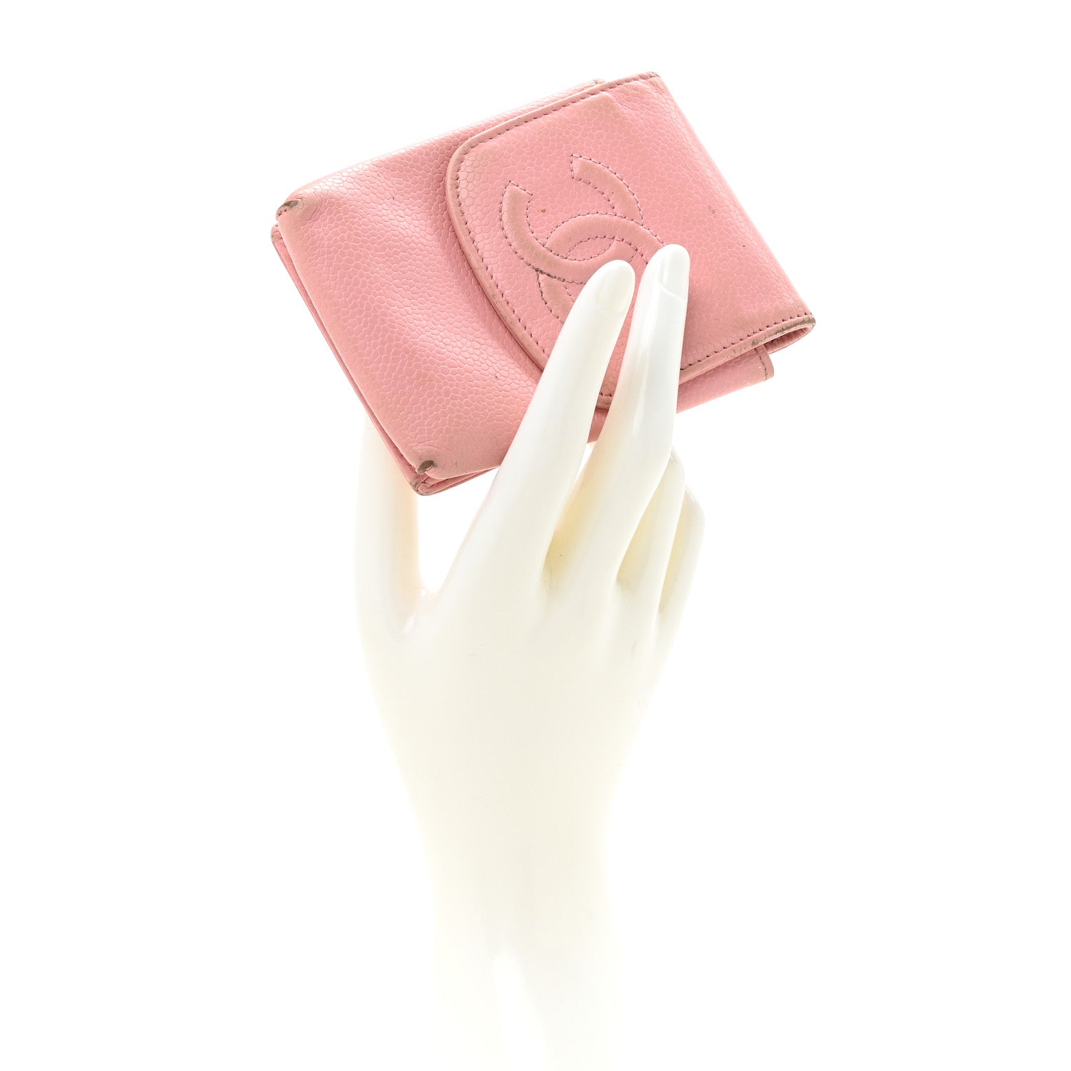 Chanel Caviar Timeless CC Cigarette Case Pink 2 of 15