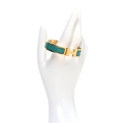 Hermes Enamel Narrow Clic Clac H Bracelet PM Emeraude 2 of 5
