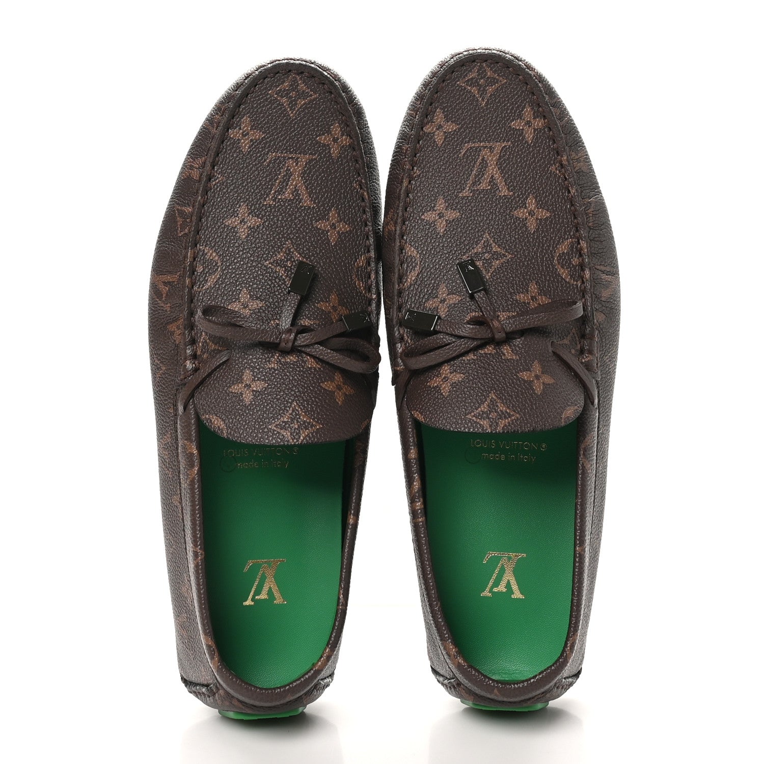 Louis Vuitton Monogram LV Driver Moccasin Loafers 8 Macassar