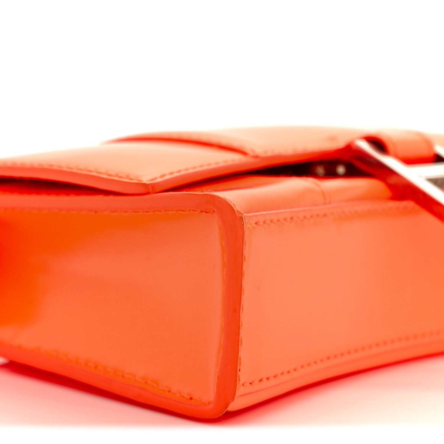Balenciaga Shiny Box Calfskin Hourglass Chain Bag Fluo Orange 9 of 11
