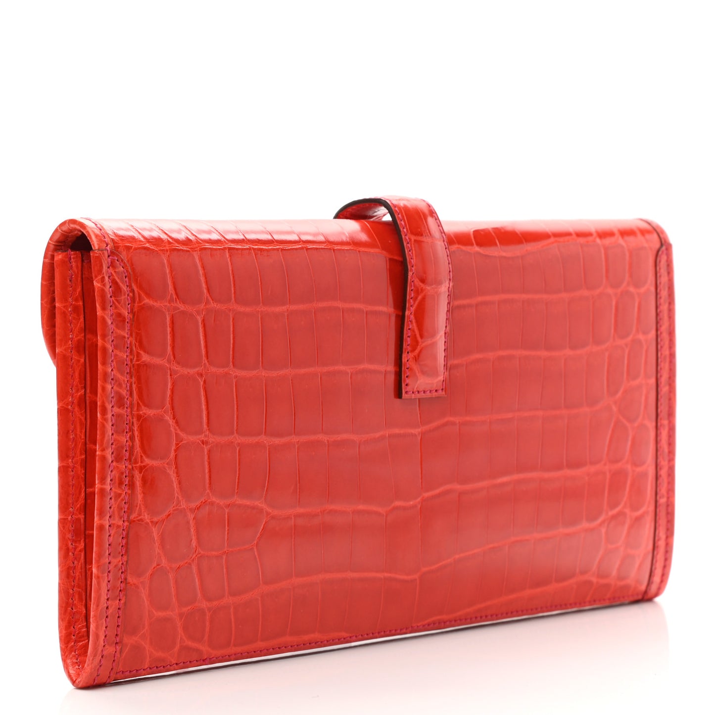 Shiny Niloticus Crocodile Jige Elan 29 Clutch Bougainvillea