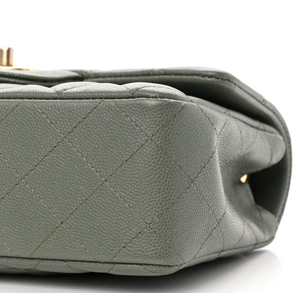 Chanel Iridescent Caviar Quilted Mini Rectangular Flap Green 9 of 10