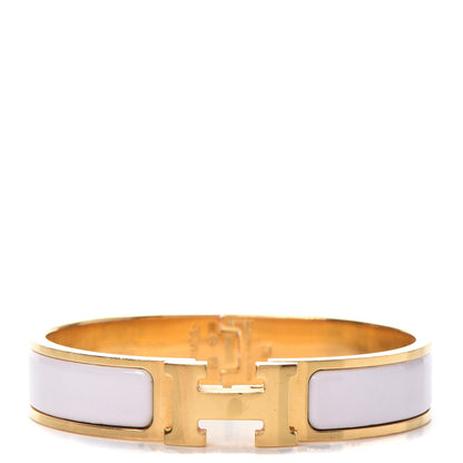 Hermes Narrow Enamel Clic Clac H Bracelet PM Rose Nymph 1 of 4