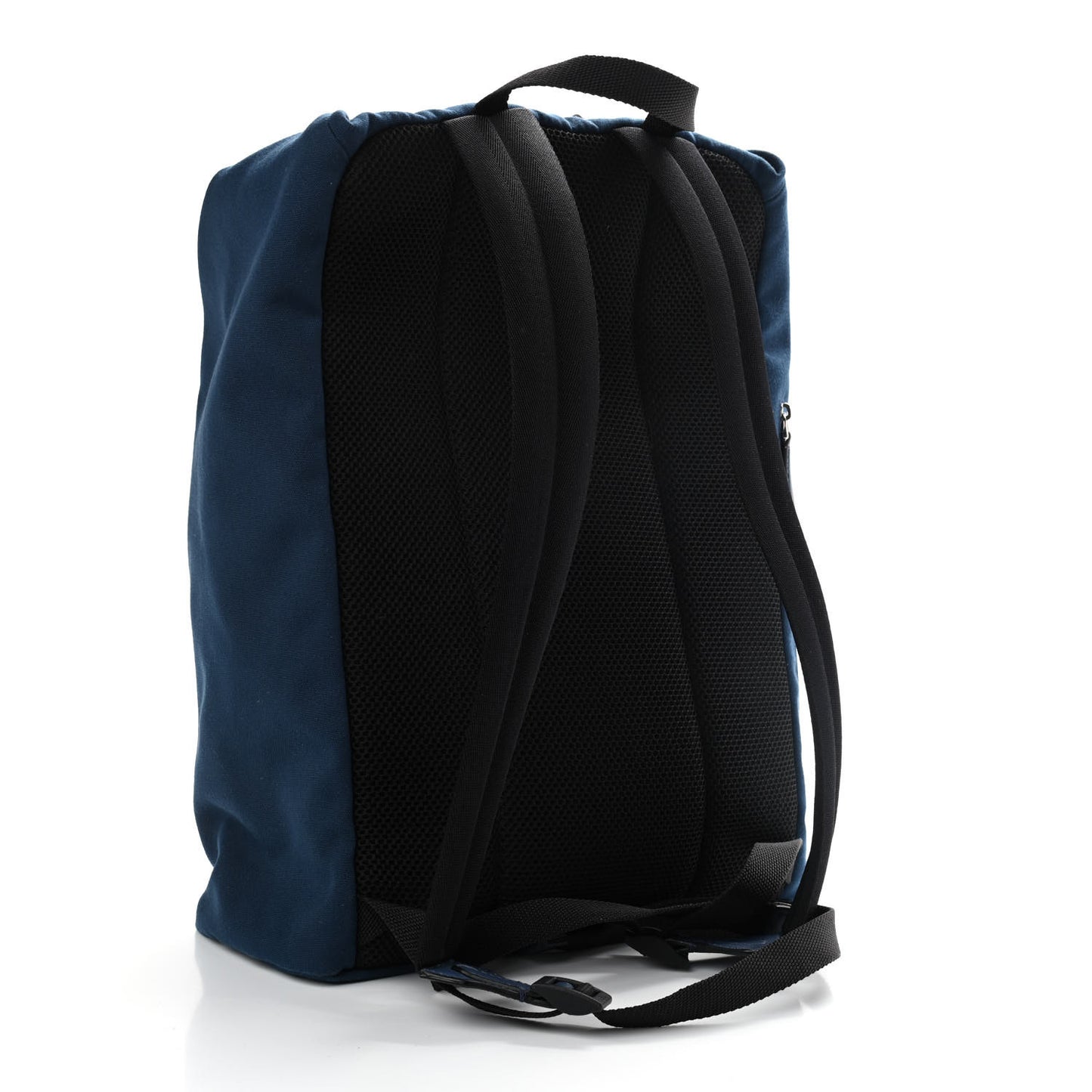 Nylon Stamp Patch Cross Strap Backpack Blue Black