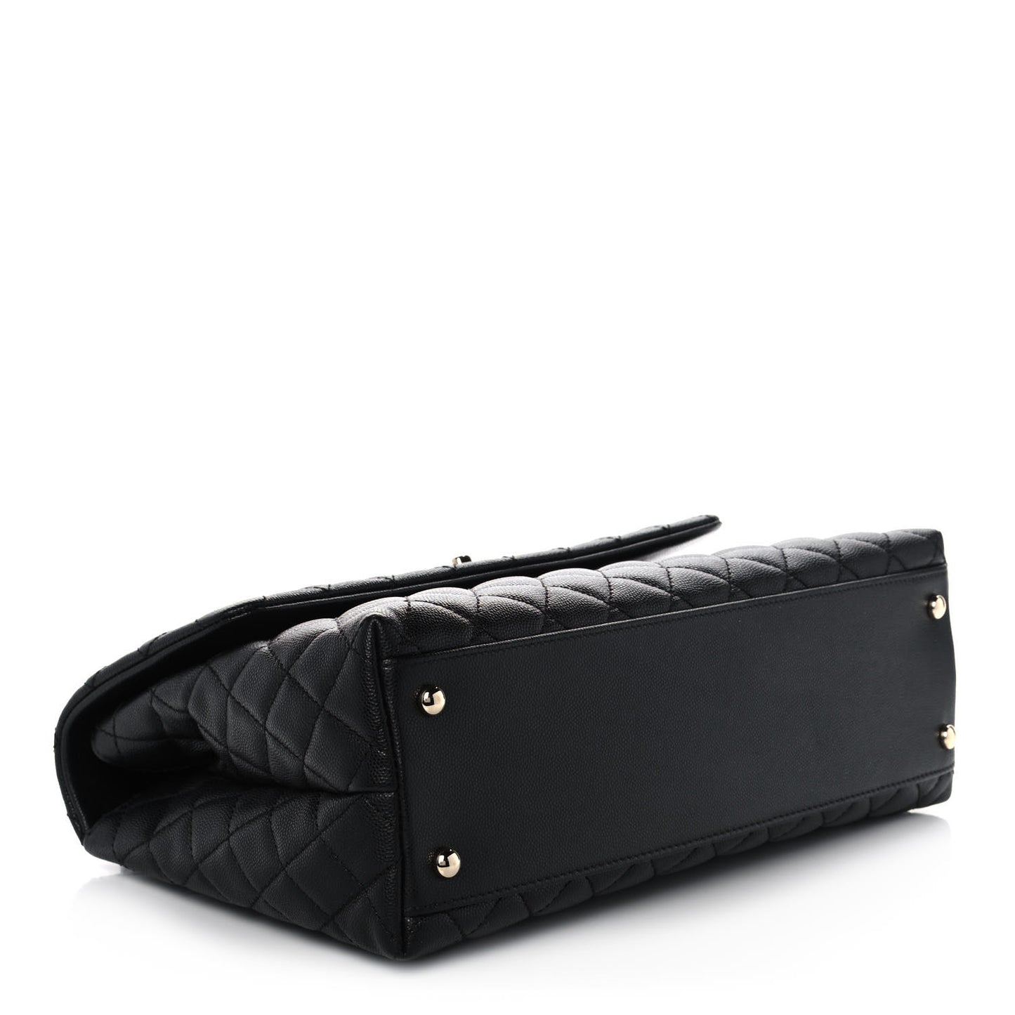 Caviar Quilted Medium Coco Handle Flap Black