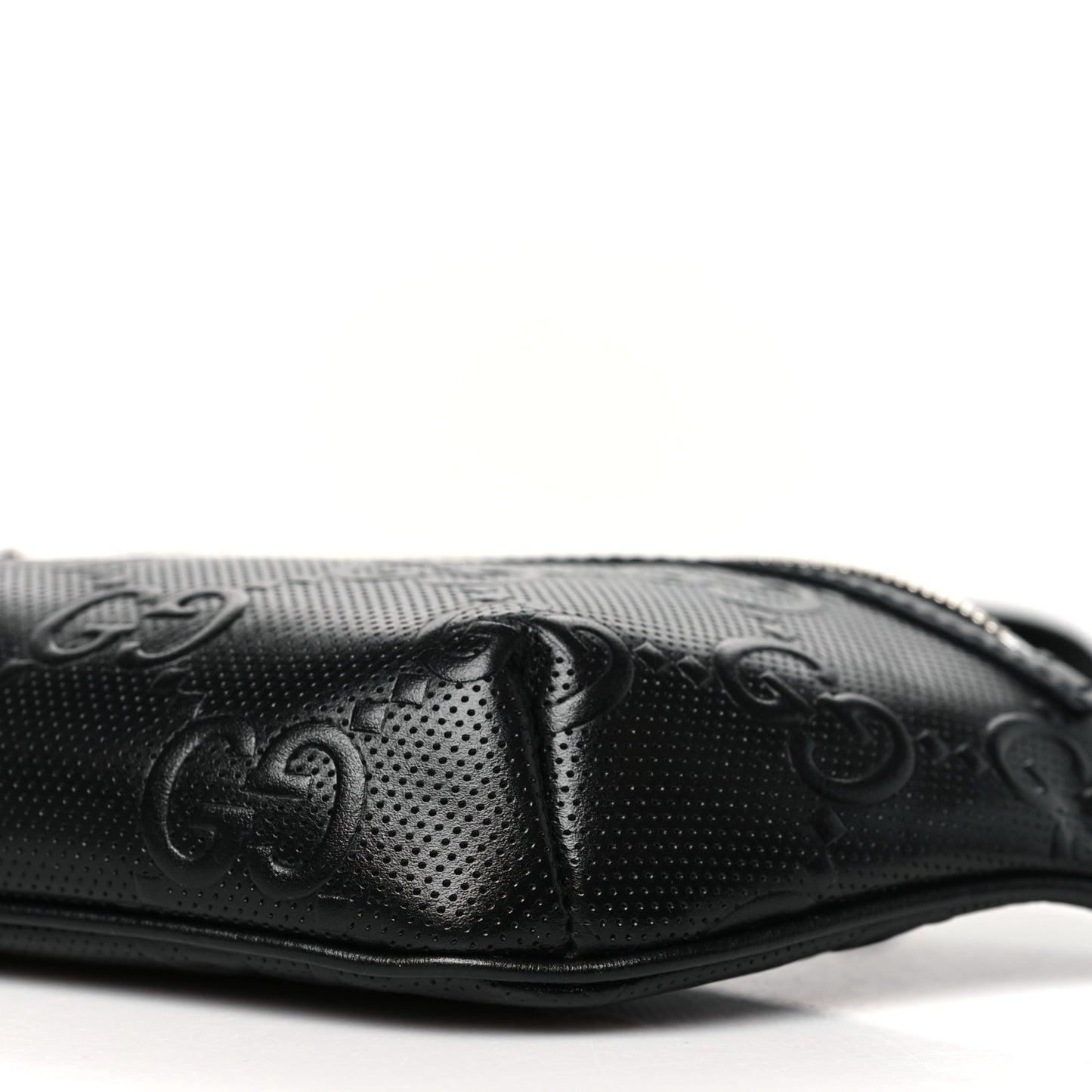 Calfskin GG Tennis Embossed Belt Bag Black