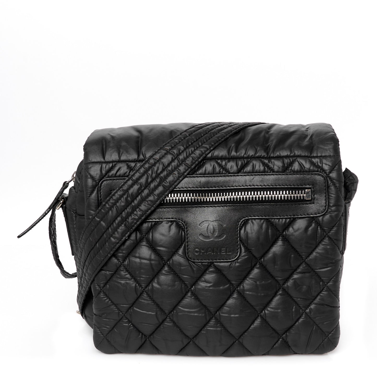 Nylon Small Coco Cocoon Messenger Bag Black