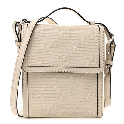 Gucci Calfskin GG Tennis Embossed Messenger Bag Mystic White 1 of 11