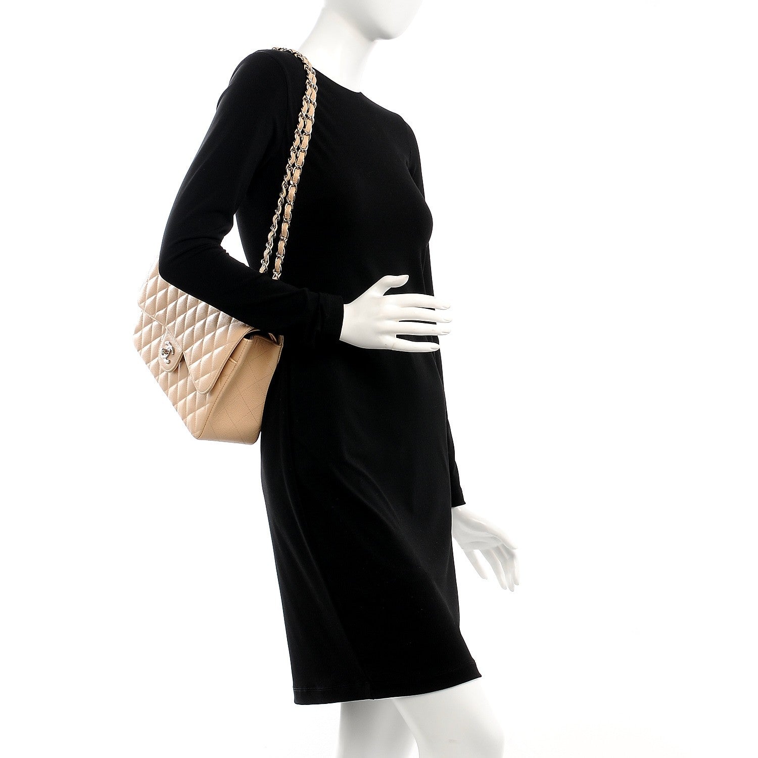 Chanel Caviar Quilted Jumbo Double Flap Beige Clair 2 of 8