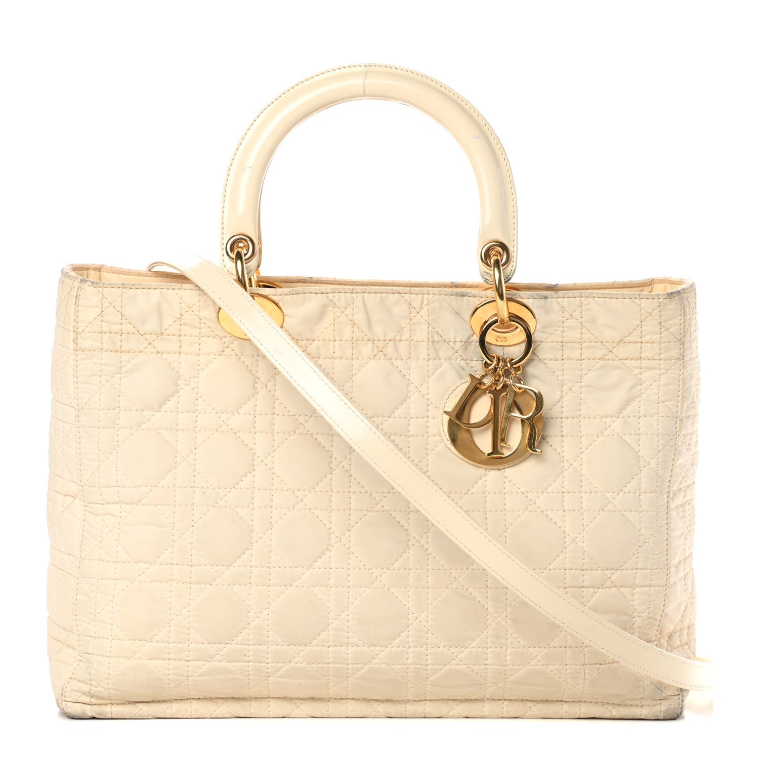 Christian Dior Nylon Cannage Large Lady Dior White 1 of 19
