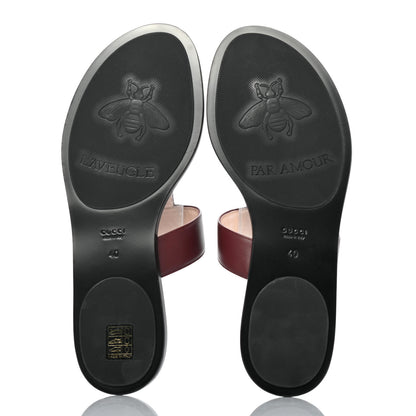 Gucci Calfskin GG Marmont Thong Sandals 40 Vintage Bordeaux 5 of 7